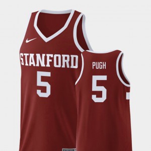 Stanford Cardinal Kodye Pugh Jersey For Men #5 NCAA Wine Replica College Basketball 279847-124