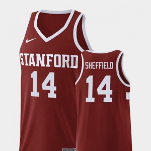 College Basketball Wine Replica Stanford Cardinal Marcus Sheffield Jersey Stitched #14 Mens 536541-296