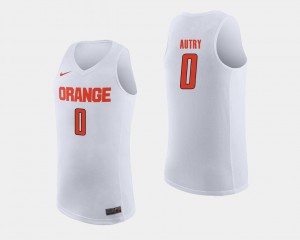 White #0 College Basketball Syracuse Adrian Autry Jersey Men's Embroidery 572391-918