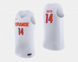 #14 College Basketball Official White Syracuse Braedon Bayer Jersey Men's 456867-618
