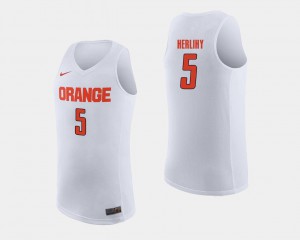 Syracuse Orange Patrick Herlihy Jersey College Basketball White College For Men #5 254162-732