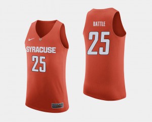 University #25 College Basketball Orange Mens Syracuse Tyus Battle Jersey 229948-432