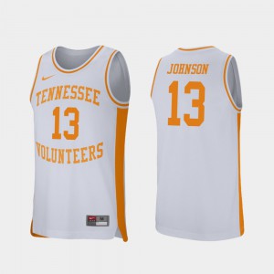 #13 Player UT Volunteer Jalen Johnson Jersey Retro Performance College Basketball White Men 529973-496
