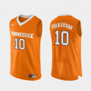 #10 Orange Stitched College Basketball VOL John Fulkerson Jersey Authentic Performace For Men 442895-362