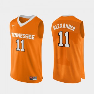 Orange Authentic Performace Men #11 College Basketball UT VOL Kyle Alexander Jersey University 542439-456