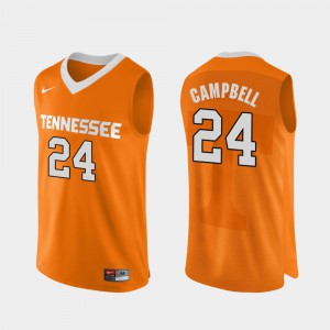 #24 College Basketball Authentic Performace Stitch Orange Tennessee Volunteers Lucas Campbell Jersey Men 640628-292