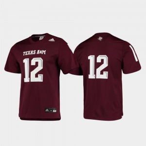 #12 Stitched Texas A&M Aggies Jersey Replica Football Maroon Men 795053-498