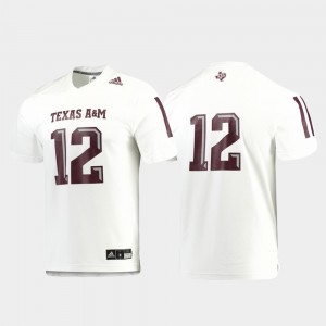 #12 White Texas A&M University Jersey Football NCAA Replica Men 274737-618