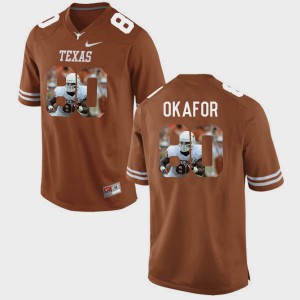 University of Texas Alex Okafor Jersey For Men NCAA Brunt Orange Pictorial Fashion #80 647606-928