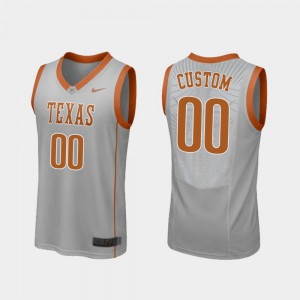 High School Gray #00 For Men Replica College Basketball Texas Longhorns Customized Jerseys 483722-929