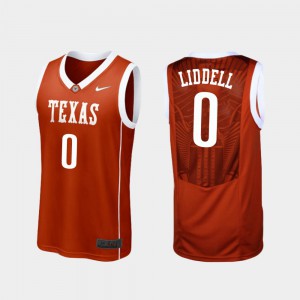 College Basketball For Men's Longhorns Gerald Liddell Jersey Replica University Burnt Orange #0 868898-633