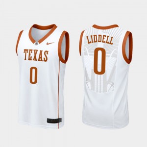Official University of Texas Gerald Liddell Jersey #0 Replica College Basketball White For Men 238034-956