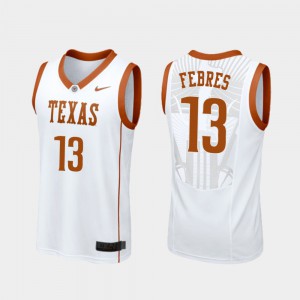 Replica White College Basketball For Men University Texas Longhorns Jase Febres Jersey #13 744115-836