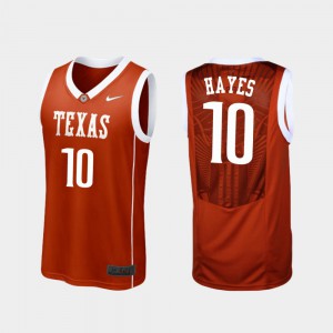 College Basketball Men Replica Longhorns Jaxson Hayes Jersey #10 Burnt Orange Stitch 190657-433