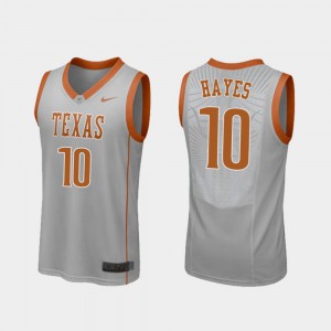 Men College Basketball #10 Replica University University of Texas Jaxson Hayes Jersey Gray 506449-431