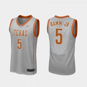 Gray Embroidery College Basketball Men Replica #5 University of Texas Royce Hamm Jr Jersey 999703-458