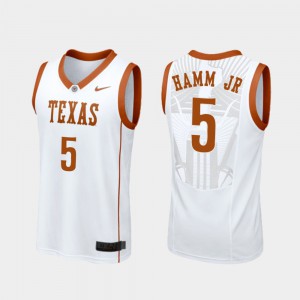 UT Royce Hamm Jr Jersey For Men's Replica White College Basketball High School #5 896983-819