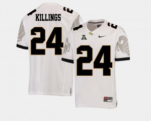 Embroidery College Football American Athletic Conference #24 Men University of Central Florida D.J. Killings Jersey White 966030-847