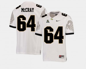 Mens White College Football Stitch #64 American Athletic Conference University of Central Florida Justin McCray Jersey 721377-818