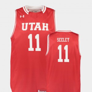 Player College Basketball Utah Utes Chris Seeley Jersey Replica Red #11 For Men's 296324-158