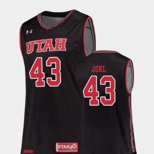 College Basketball University of Utah Jakub Jokl Jersey Black Replica Stitch Men #43 270934-541
