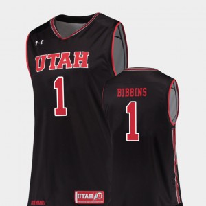 Utah Utes Justin Bibbins Jersey High School Black For Men Replica #1 College Basketball 540305-523