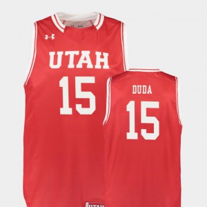 College Basketball Red For Men Replica High School #15 Utes Nate Duda Jersey 666139-981