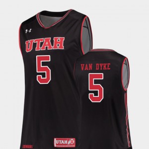 For Men's College Basketball Alumni #5 Replica Black Utah Parker Van Dyke Jersey 329245-597