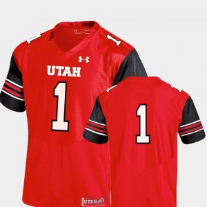 #1 Team Replica Alumni University of Utah Jersey For Men's Red College Football 205034-538