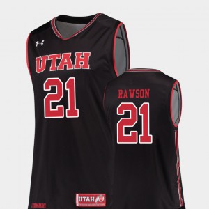 College Basketball University of Utah Tyler Rawson Jersey #21 Black For Men Replica Stitched 696537-672