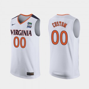 For Men UVA Cavaliers Customized Jersey 2019 Final-Four Player #00 White Replica 473808-625