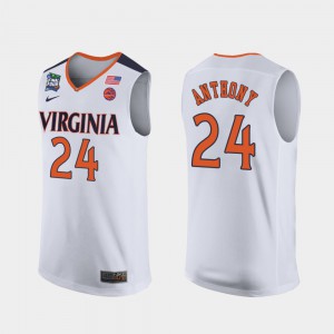 UVA Marco Anthony Jersey For Men 2019 Final-Four #24 White Player 774518-144