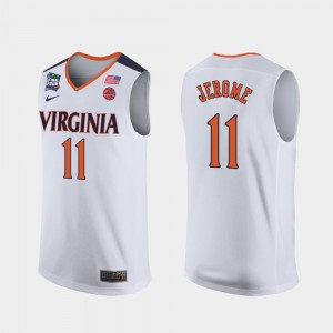 Mens Embroidery 2019 Final-Four White #11 UVA Cavaliers Ty Jerome Jersey 970197-692