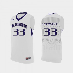 For Men #33 Replica College Basketball Washington Isaiah Stewart Jersey Alumni White 570398-314