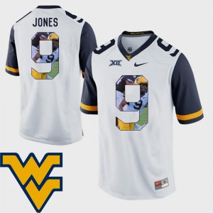 WV Adam Jones Jersey For Men's White Pictorial Fashion Football Embroidery #9 842798-455