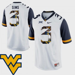 Mountaineers Charles Sims Jersey #3 Player Pictorial Fashion Football Mens White 118790-142