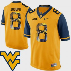#8 University West Virginia University Karl Joseph Jersey Football Gold Pictorial Fashion Men's 334279-414