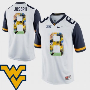 #8 Men's Football High School White Pictorial Fashion West Virginia Karl Joseph Jersey 349247-385