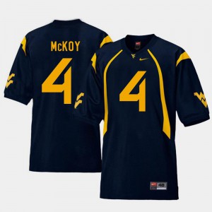 Replica Mens #4 High School Navy West Virginia Mountaineers Kennedy McKoy Jersey College Football 142415-131