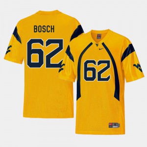 Replica For Men's College Football Gold #62 University West Virginia Mountaineers Kyle Bosch Jersey 140107-913