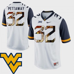 NCAA Football Pictorial Fashion For Men's White Mountaineers Martell Pettaway Jersey #32 847997-219