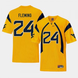 Gold #24 College Football Men Replica Player Mountaineers Maurice Fleming Jersey 933838-960
