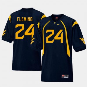 College Football Navy Replica West Virginia University Maurice Fleming Jersey College #24 Mens 723387-791