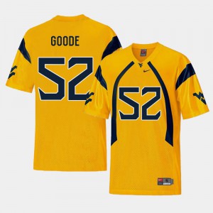 College Football West Virginia Mountaineers Najee Goode Jersey Replica Embroidery Gold #52 Mens 803423-248