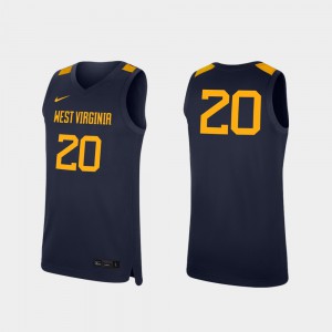 #20 Navy College Basketball West Virginia University Jersey Men Replica High School 902386-242