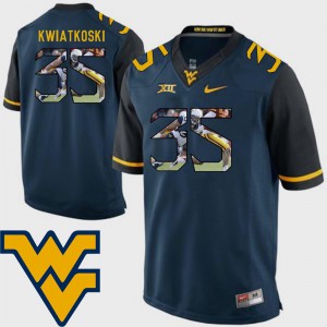Alumni Football West Virginia University Nick Kwiatkoski Jersey Pictorial Fashion Navy #35 For Men's 698696-363