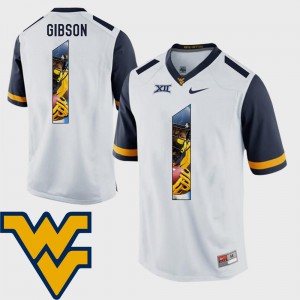 Football White #1 West Virginia Mountaineers Shelton Gibson Jersey For Men High School Pictorial Fashion 663539-659