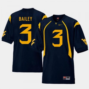 West Virginia University Stedman Bailey Jersey High School Navy Replica College Football #3 For Men 830230-229