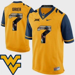 Pictorial Fashion WV Will Grier Jersey #7 Gold Men University Football 917028-317
