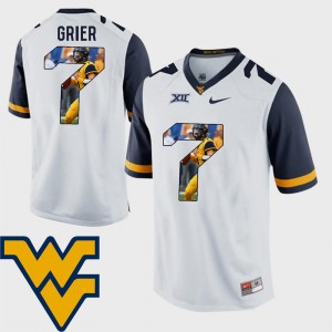 Football West Virginia Will Grier Jersey White #7 For Men's Pictorial Fashion Official 878276-470
